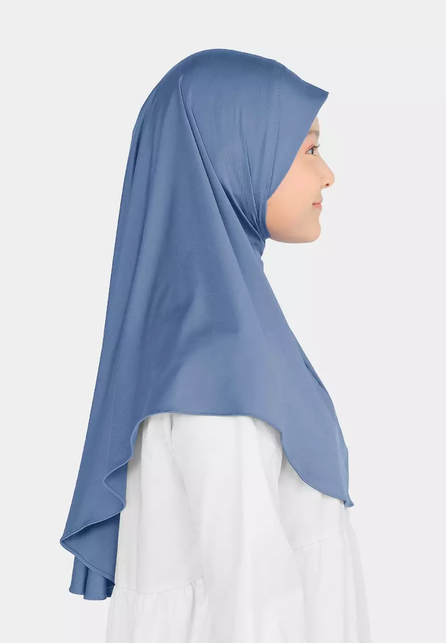 Cotton Bee - Atiyah Bergo Anak | Hijab Instan Anak - Blue Ocean - XL