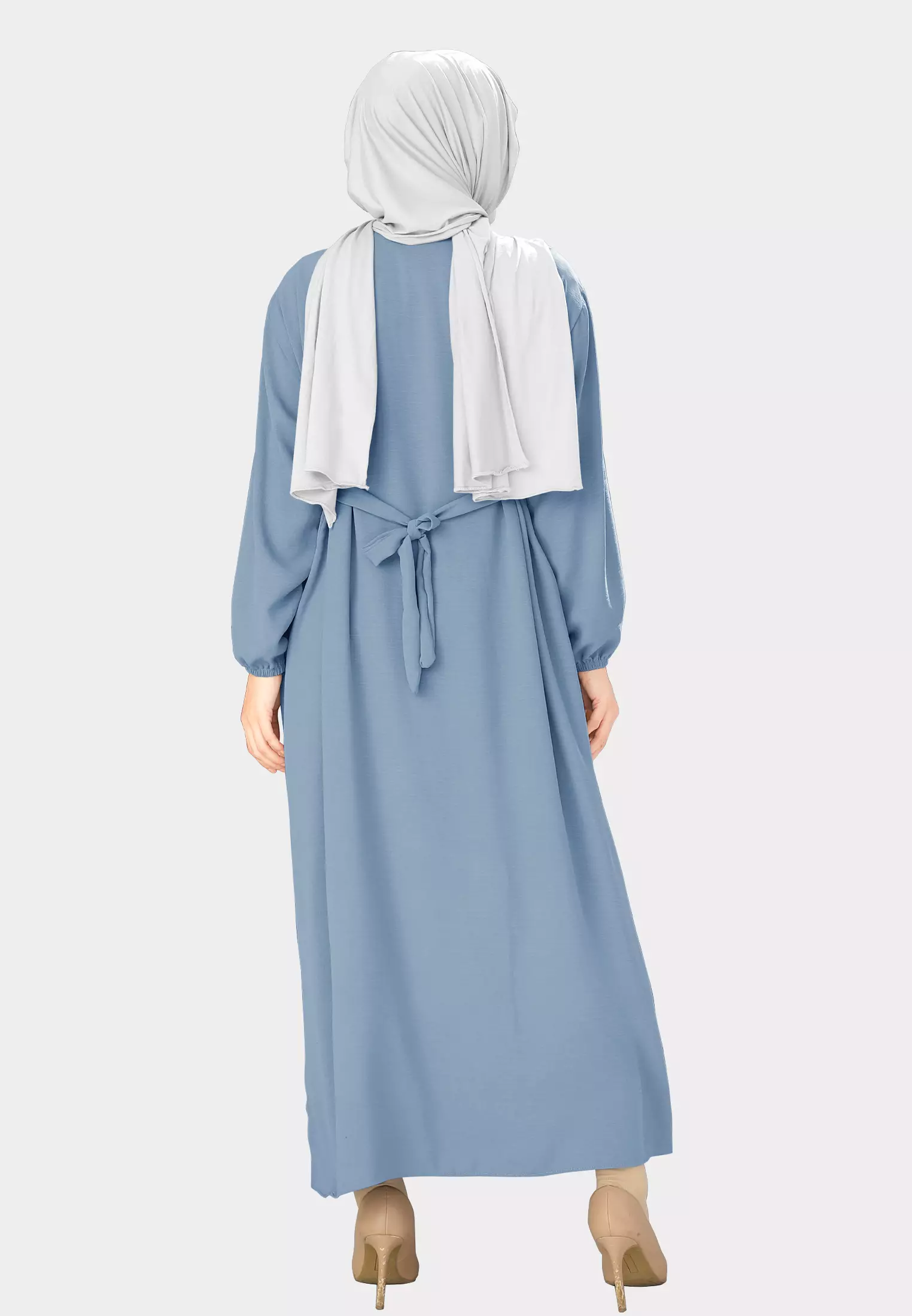 Cotton Bee - Keana Gamis | Dress Loose | Long Dress Wanita - Light Blue