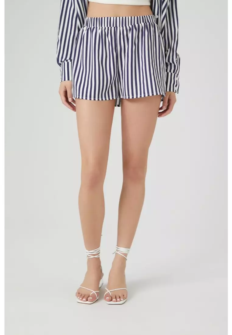 Striped Long-Sleeve Shirt & Shorts Set