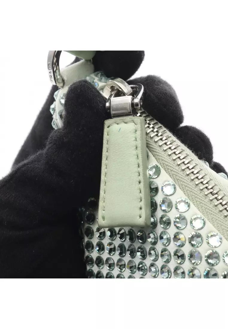 Pre-Loved Prada Shoulder bag satin Light green