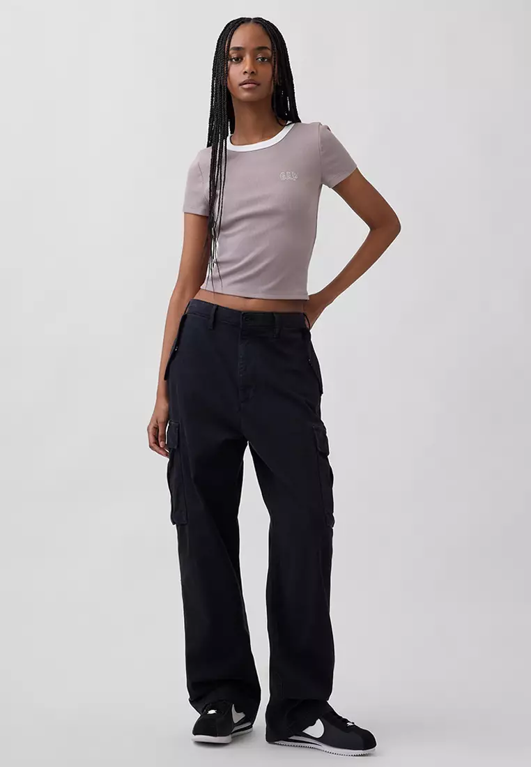 Ribbed Mini Logo T-Shirt