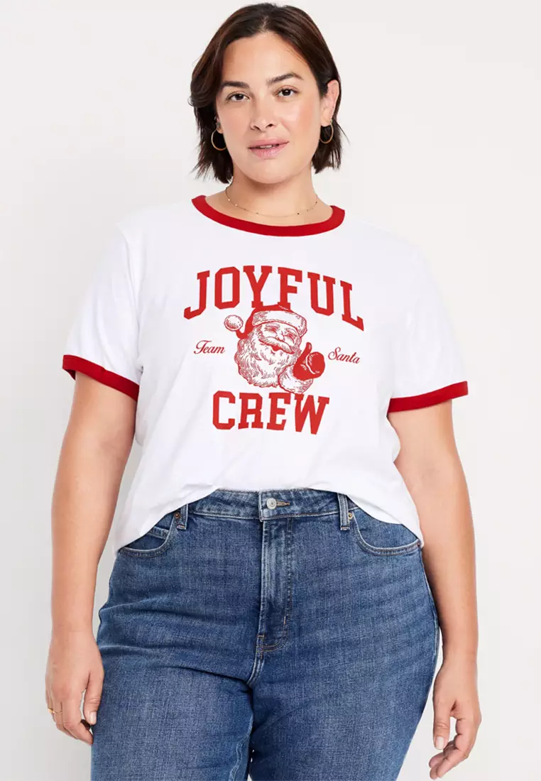 EveryWear Crew-Neck Graphic Ringer T-Shirt