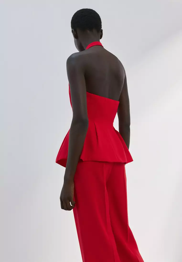 Peplum Top With Halter Neck