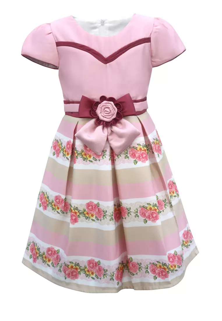 Two Mix Baju Anak Perempuan Fashion - Dress Anak Cewek Wanita Bahan Kain Satin Usia 1-12 Tahun 4277