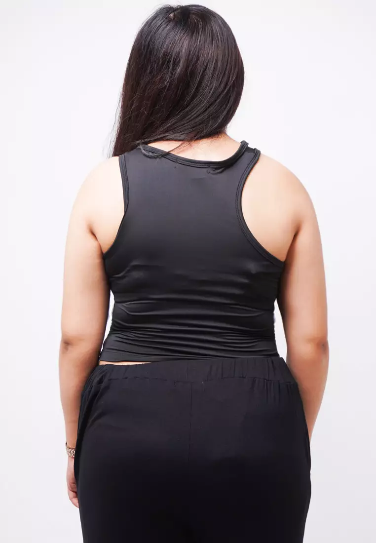 LTE21 TDLA CRNS Crop Casual Wanita Katakana Black