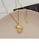 Glamorousky silver 925 Sterling Silver Plated Gold Fashion Personality Pattern Semicircle Geometric Pendant with Necklace 43AECACC99F158GS_4