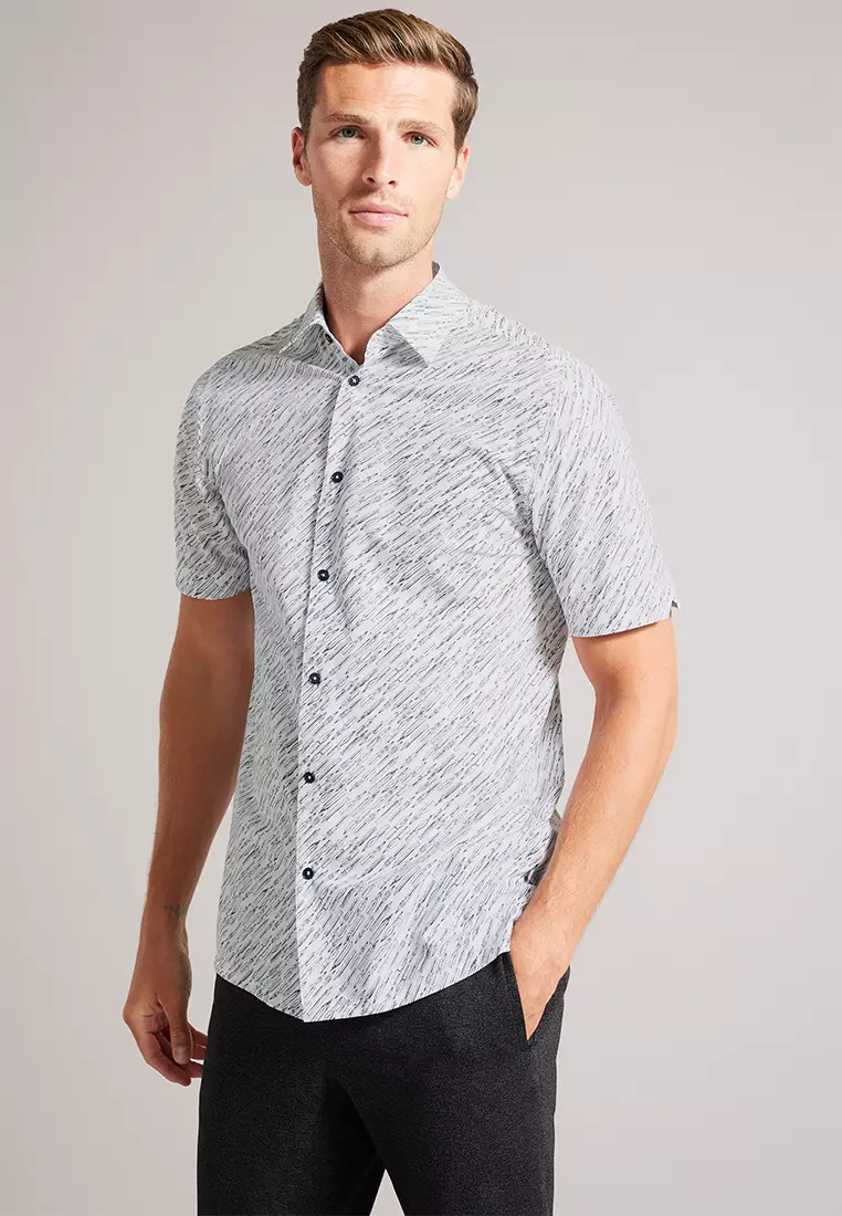 Ted Baker Rieti Short Sleeve Novelty Pen Print Shirt