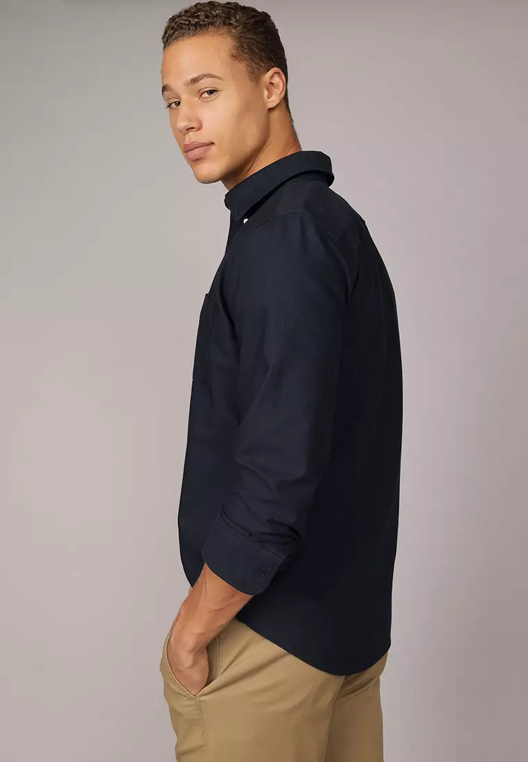 Button Down Solid Oxford W Eagle Shirt