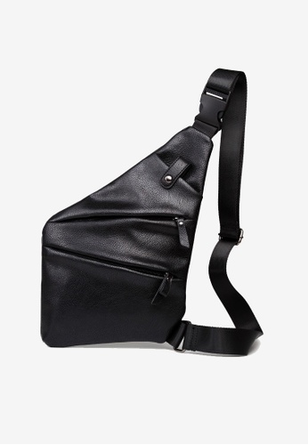 Lara black Plain Zipper Cross Body Bag - Black FB8E2AC11149A1GS_1