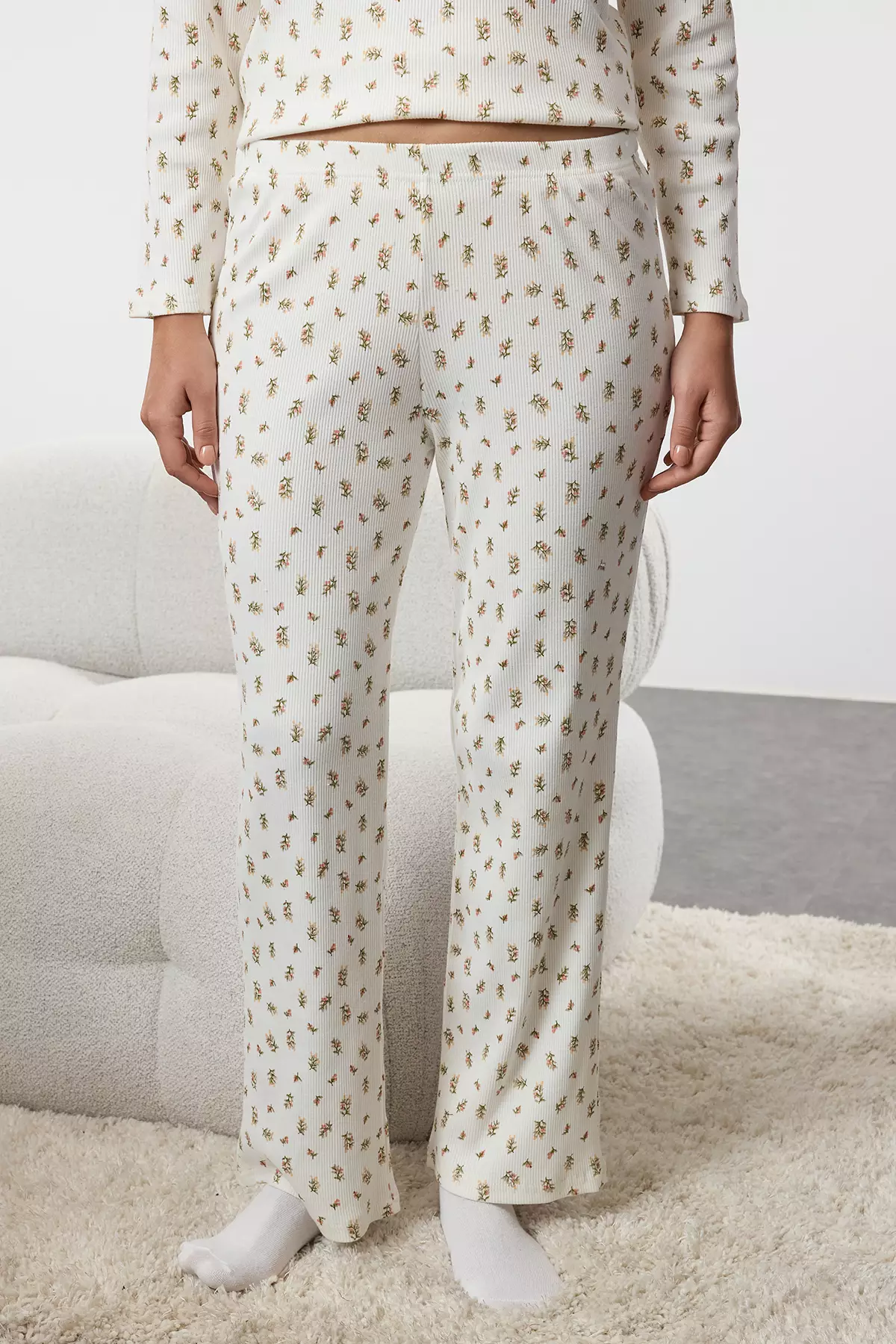 Floral Pattern Pajama Set