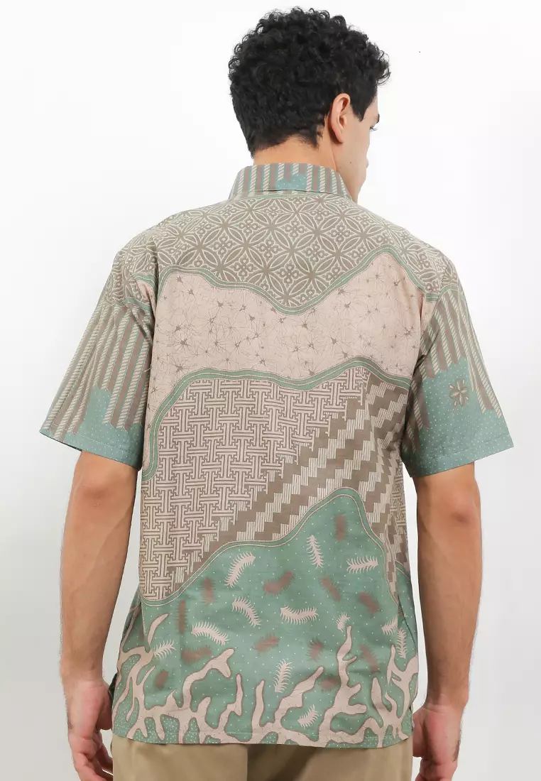 Evans Kemeja Batik Premium Pria Casual Modern Lengan Pendek