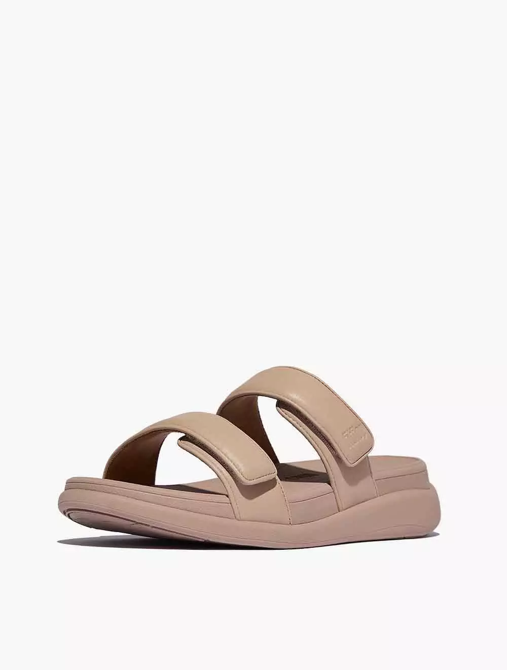 Fitflop F-Mode Go Adjustable Flatform Two-Bar Slides - Classic Beige