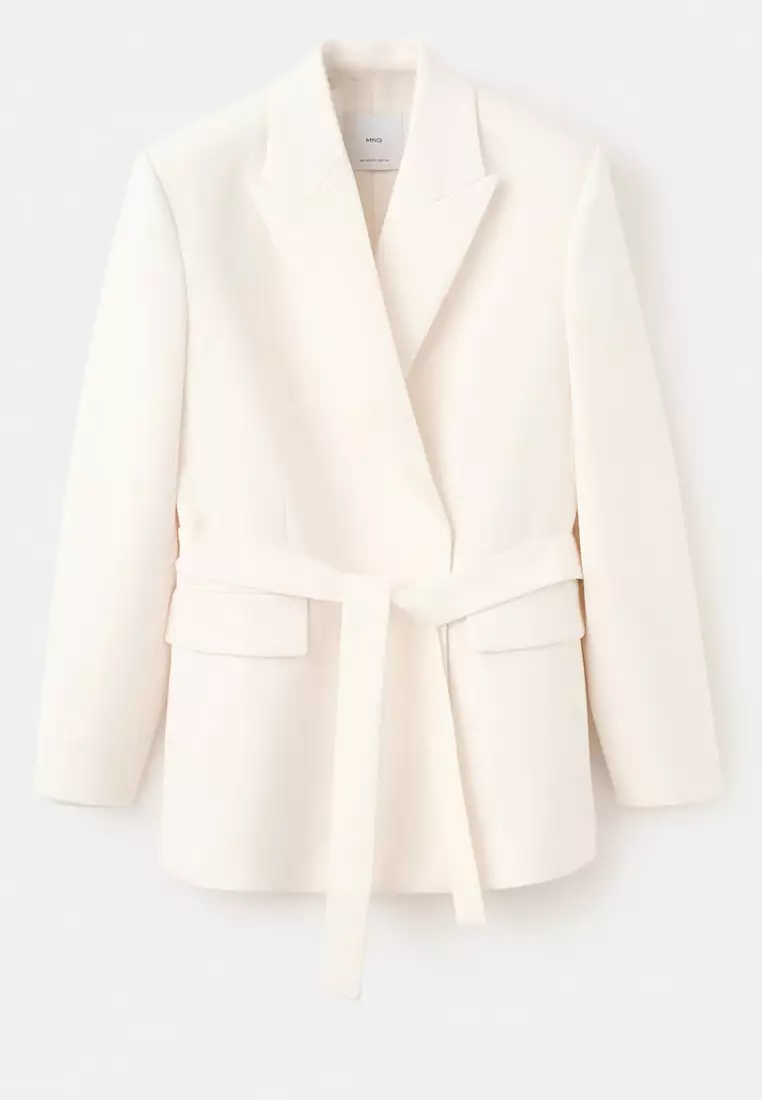 Suit Jacket With Waist Tie