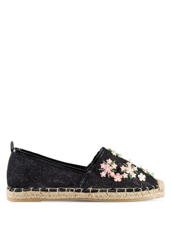 Occasion Beaded Lace Slip On Espadrilles