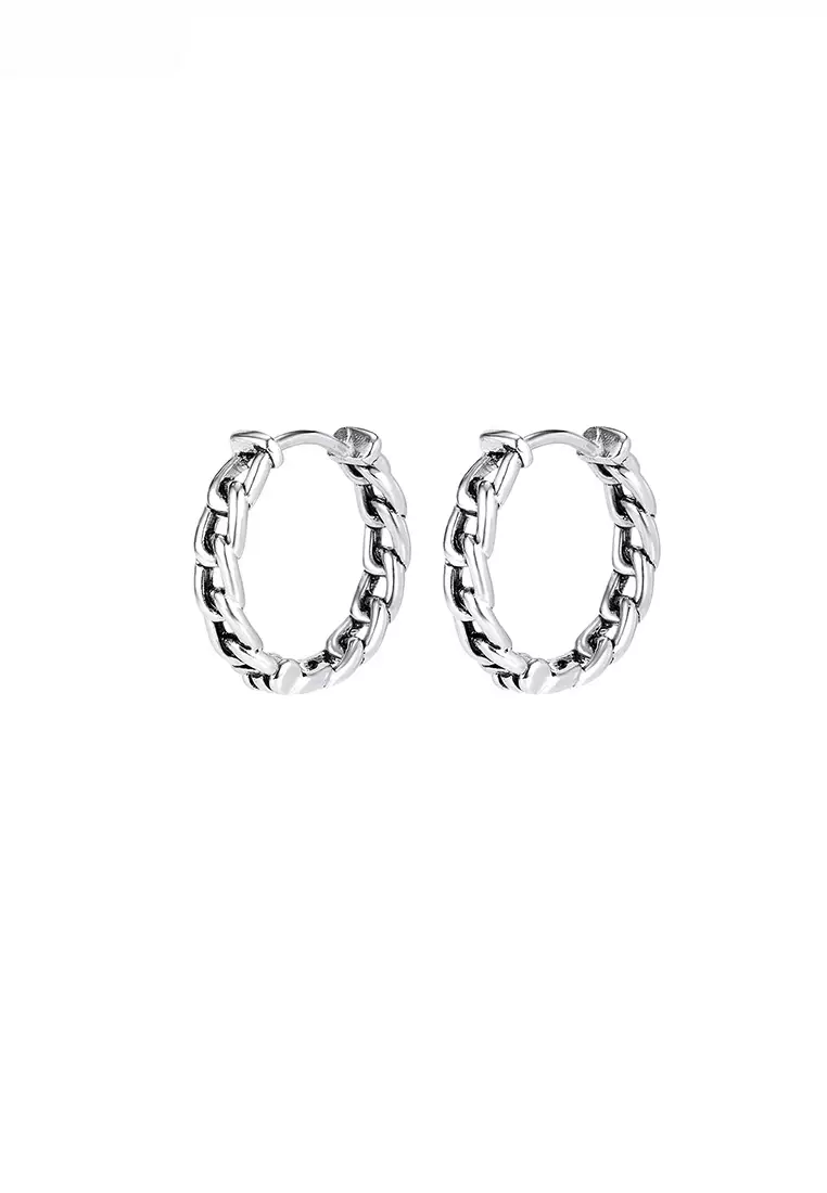 Chain best sale hoop earrings