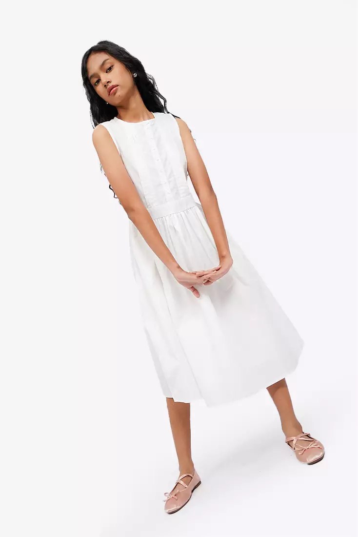 A-Line Sleeveless Pleated Dress
