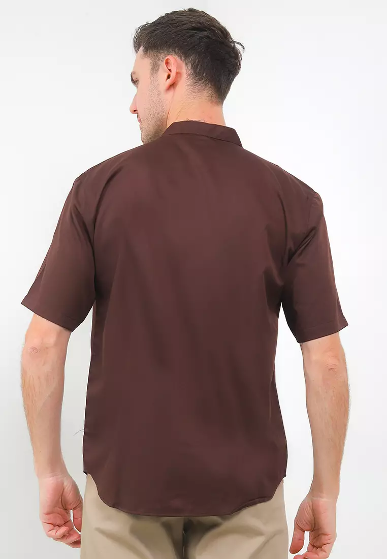 Kemeja Koko Al- Mukminu Stand Collar Shirt Lengan Pendek