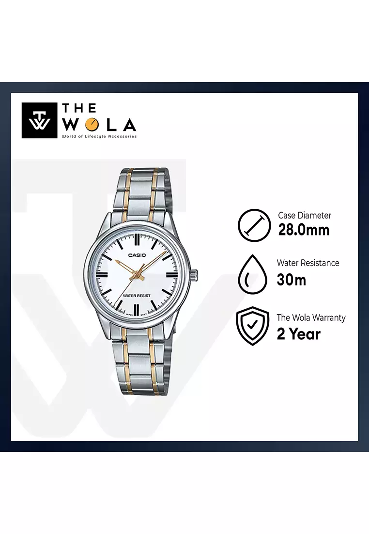 Women's Analog Watch LTP-V005SG-7A Gold Stainless Steel Band Watch for ladies