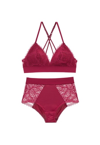W.Excellence red Premium Red Lace Lingerie Set (Bra and Underwear) CD2A8US45797ADGS_1