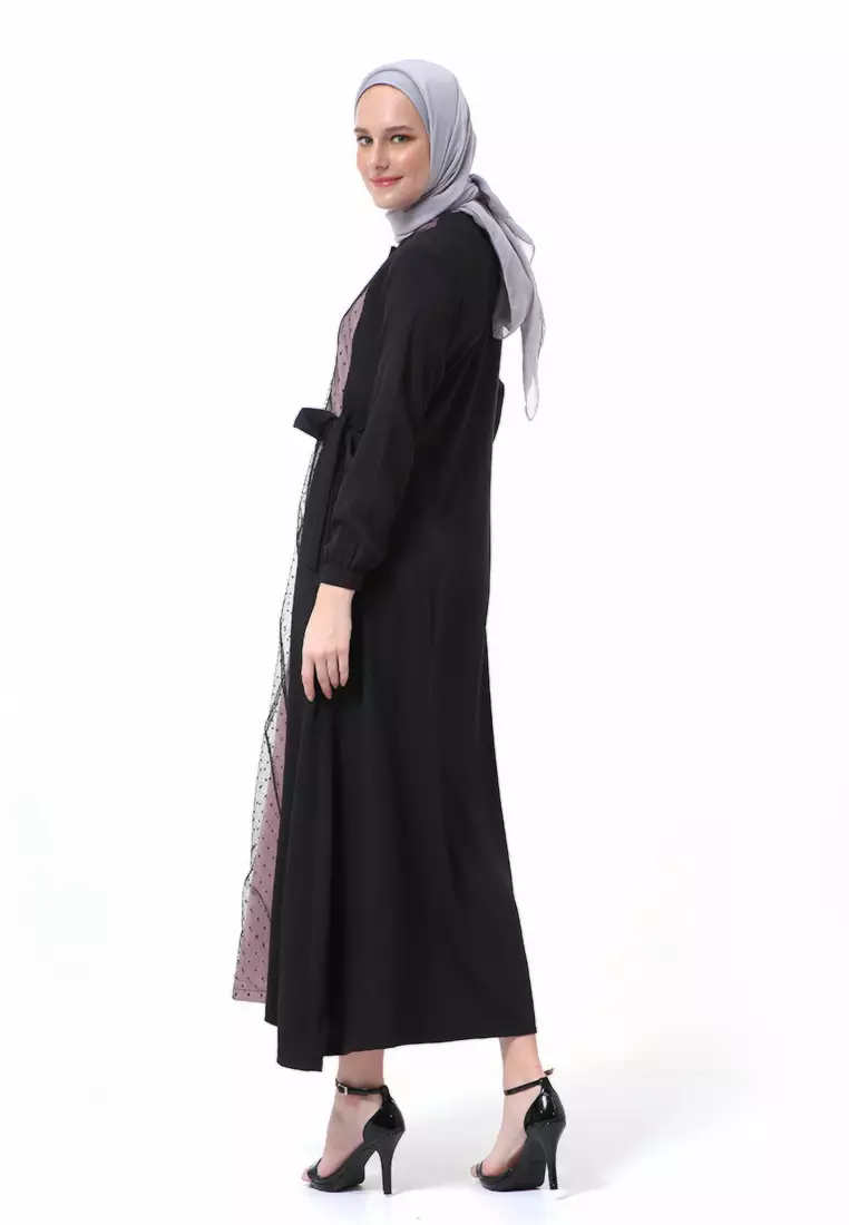 Palupi Dress Gamis Muslimah Wanita Lengan Panjang Regular Fit High Quality - Pink