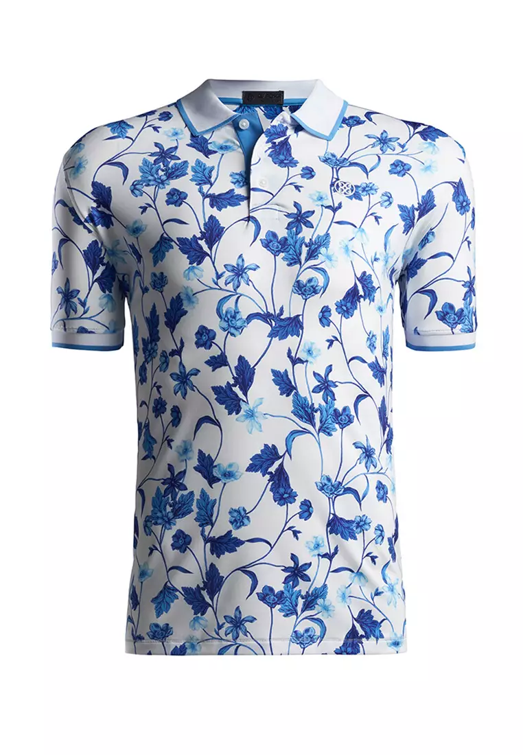 Men's Printed Floral Polo