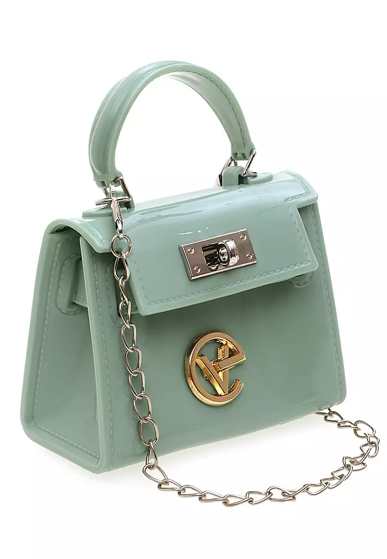 Tas Mini Tali Rantai Slingbags Jelly Design Cute Elegant Wanita - Green
