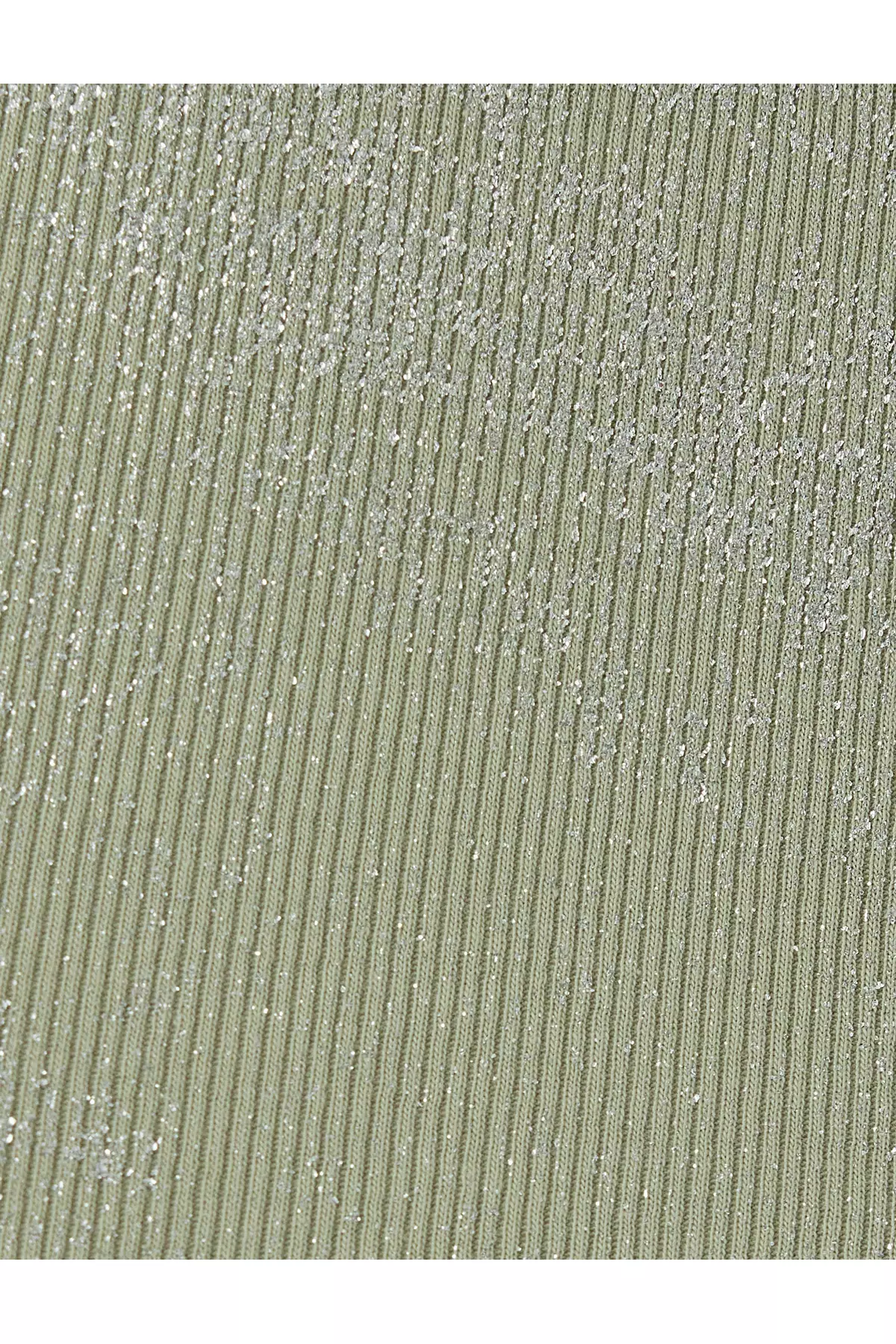 Halter Collar Ribbed Crop Tank Top with Metallic Print Detail