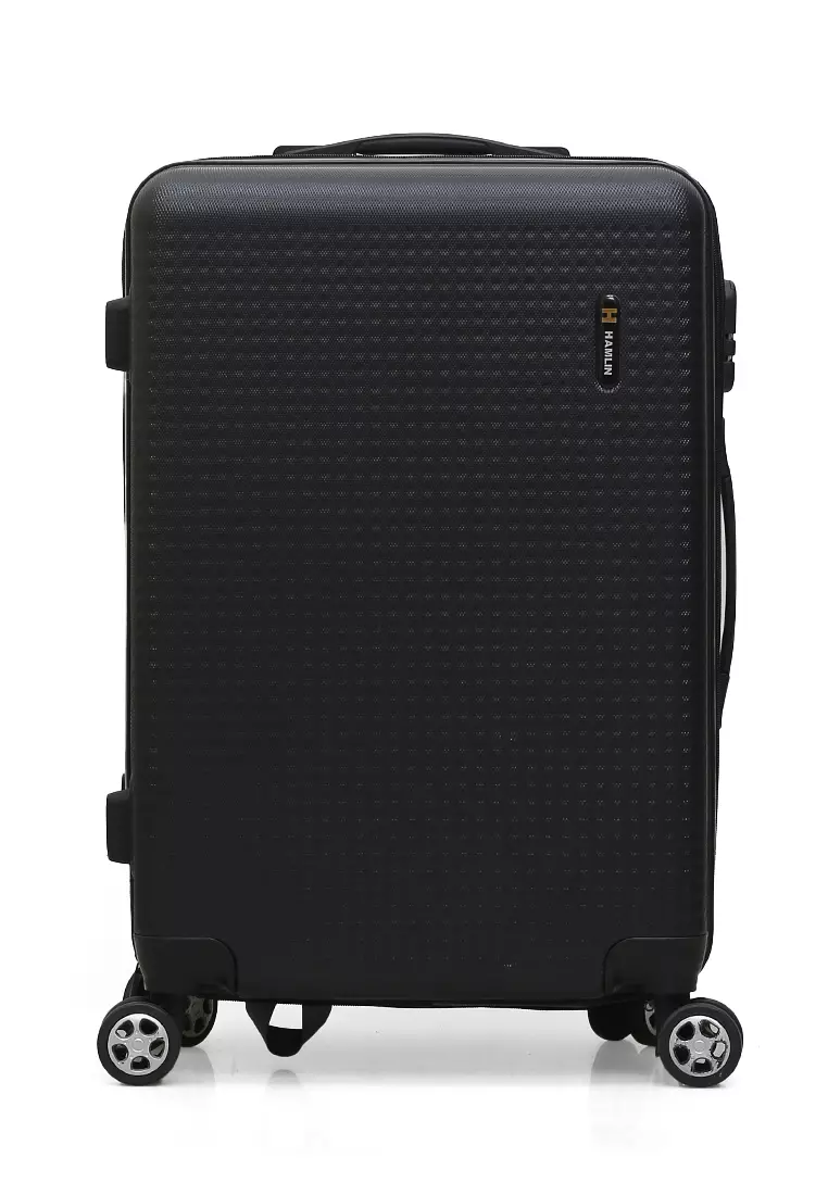 Isvara Tas Koper Hardcase One Set Unisex Large Compartment Suitcase Code Lock System Material ABS+PVC Coated ORIGINAL - Black