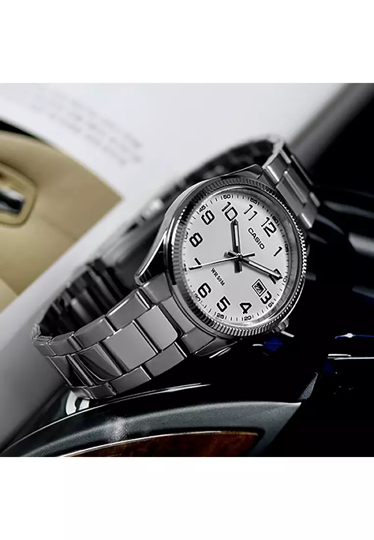 Couple Analog Watch MTP/LTP-1302D-7B Silver Stainless Steel Strap