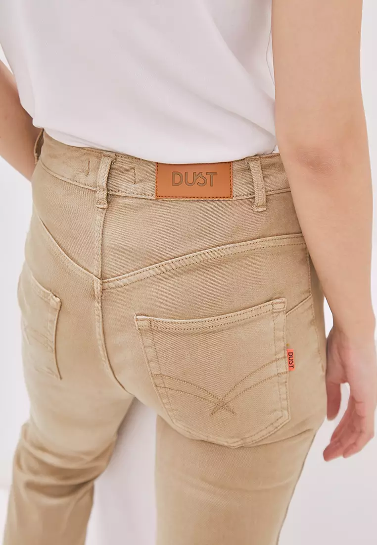 DUST Celana Cropped Cutbray Colored Denim Rana Khaky Comfease (D. 3823)