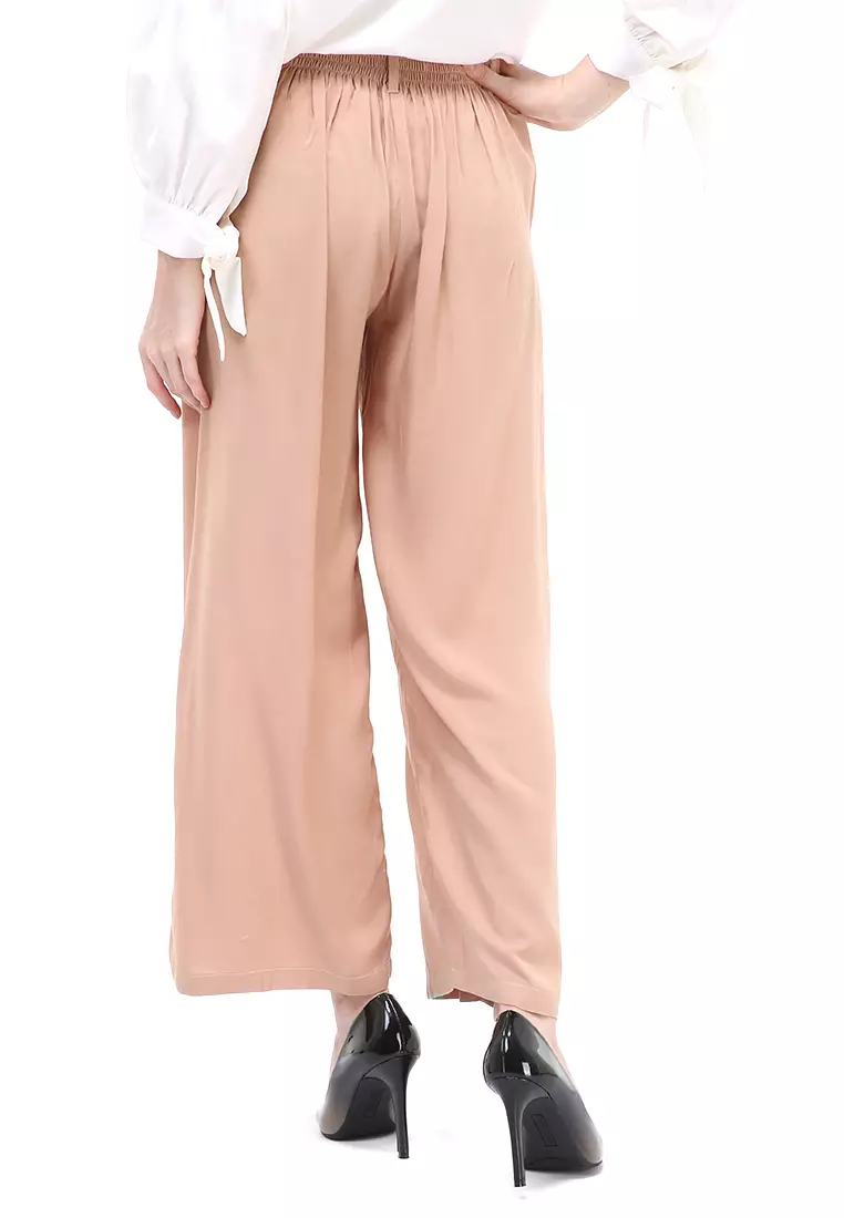 Sasha Loose Pants Celana Panjang Bawahan Wanita Premium Quality - Cream