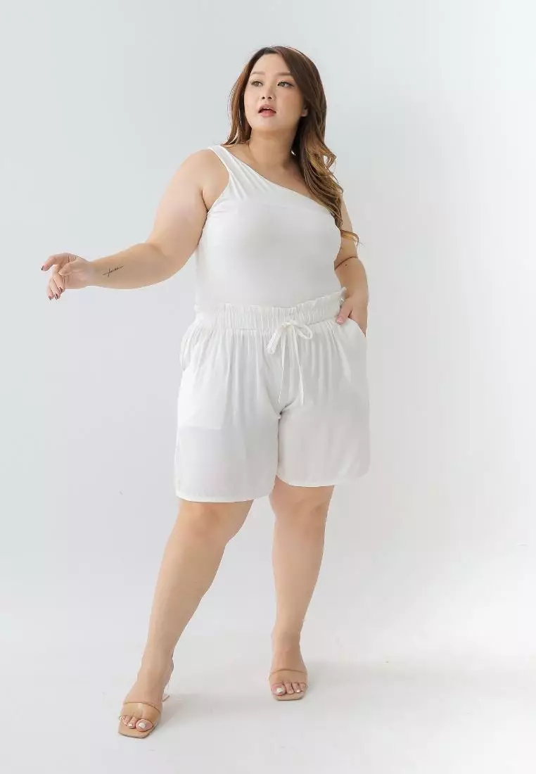 Plus Size Crop Top Selena White