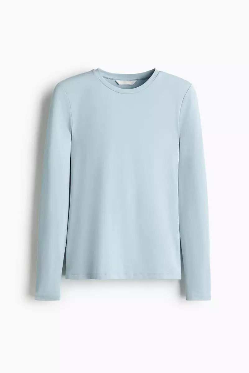 Long-sleeved microfibre top