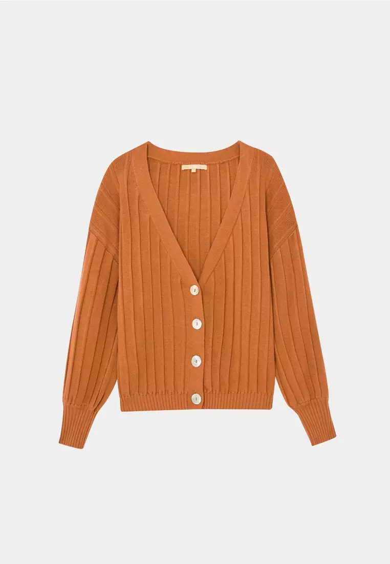 Brown Orange Cardigan