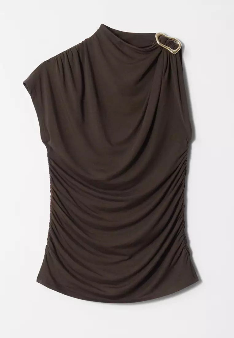 Ruche Gold-Buckle Top