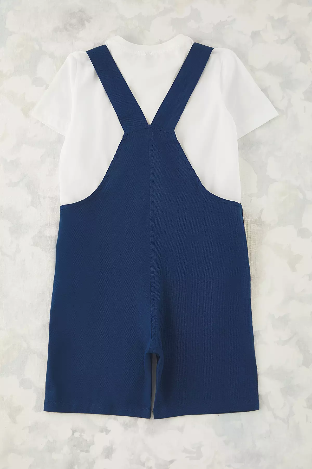 Navy Blue 3-Piece Girl's Cotton Hat Salopet