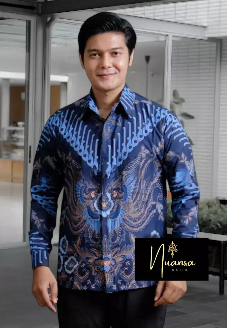 Ghazwhan Kemeja Batik Exclusive Premium Pria Casual Modern Lengan Panjang