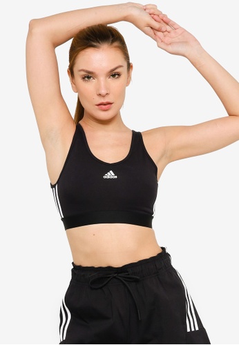 ADIDAS black essentials 3-stripes crop top with removable pads FFE2CAA0D4002AGS_1