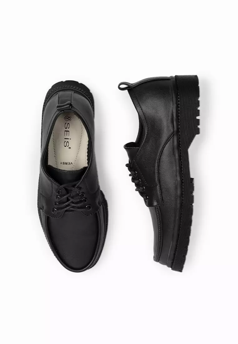 SEIS Versy Sepatu Docmart Wanita / Loafers Wanita - BLACK
