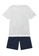 Converse blue Converse Boy Toddler's Dinosaur Short Sleeves Pocket Tee & Shorts Set (2 - 4 Years) - Obsidian BB85BKAD40E168GS_2