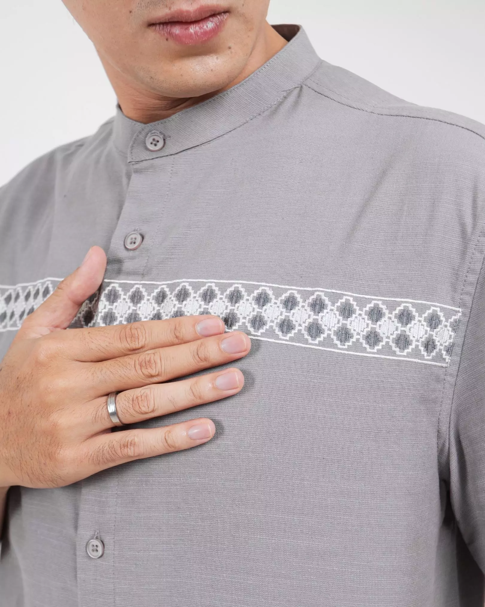 AMK Kemeja Koko Pria Lengan Pendek KK MAHREZ S/S Med. Grey