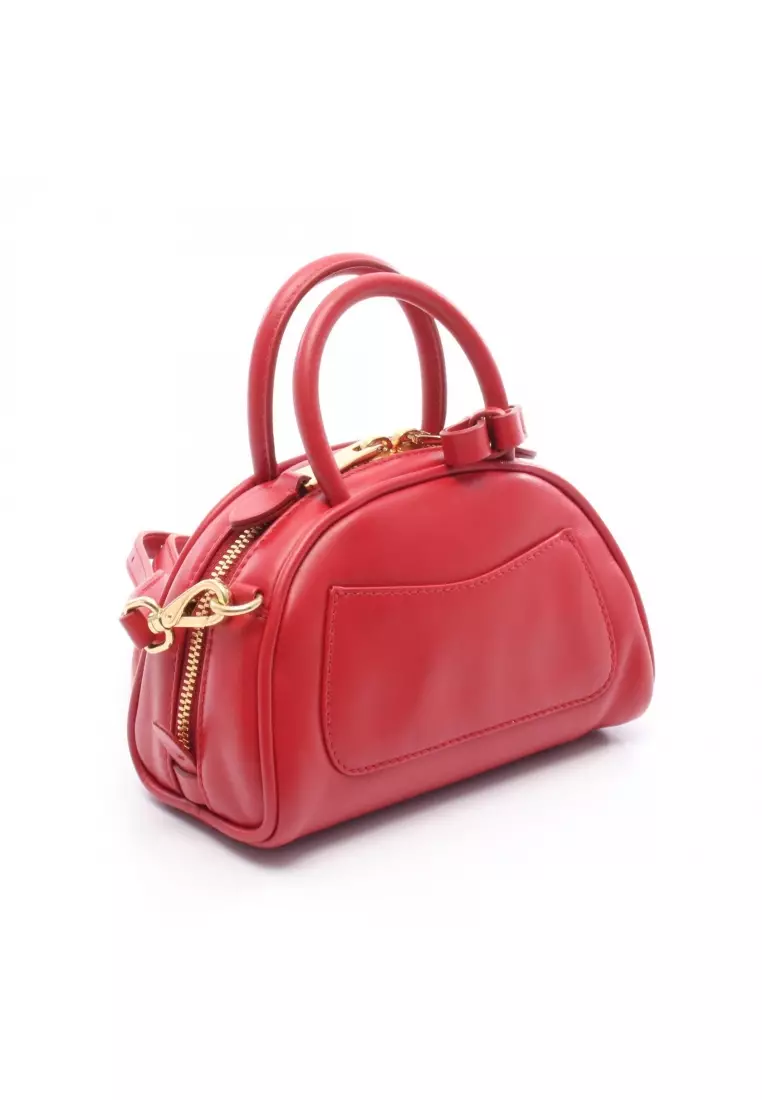 Buy Miu Miu Pre-Loved MIU MIU Handbag mini boston bag leather Red