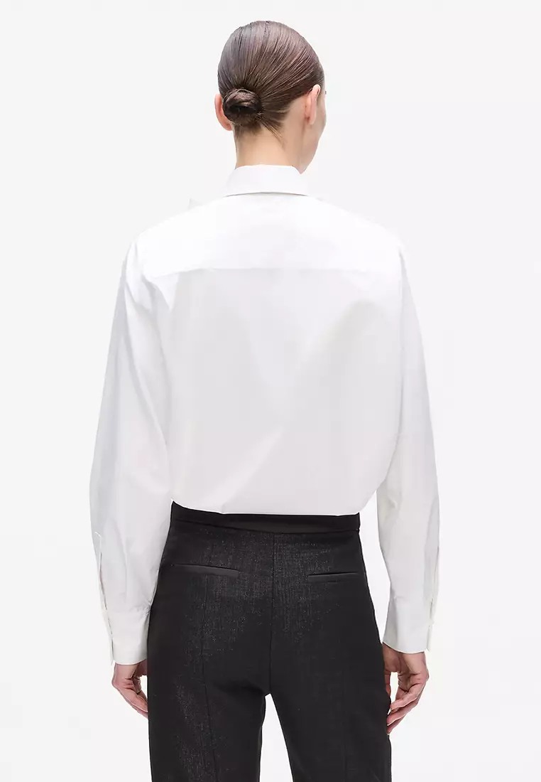 Retro Poplin Bow Blouse