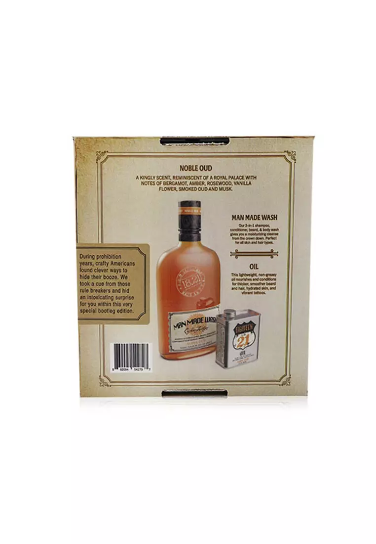 18.21 Man Made - Book Of Good Grooming Gift Set Volume 5: Noble Oud (Wash 532ml + Oil 60ml ) 2pcs