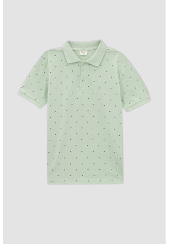 DeFacto green Short Sleeve Cotton Polo T-Shirt F8489KA7C686C8GS_1