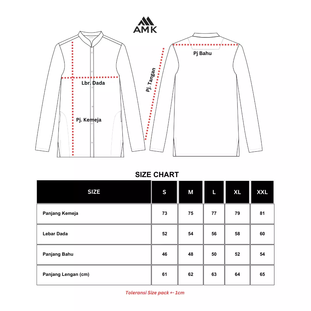 AMK Baju Koko Lengan Panjang KK FATHAN L/s White