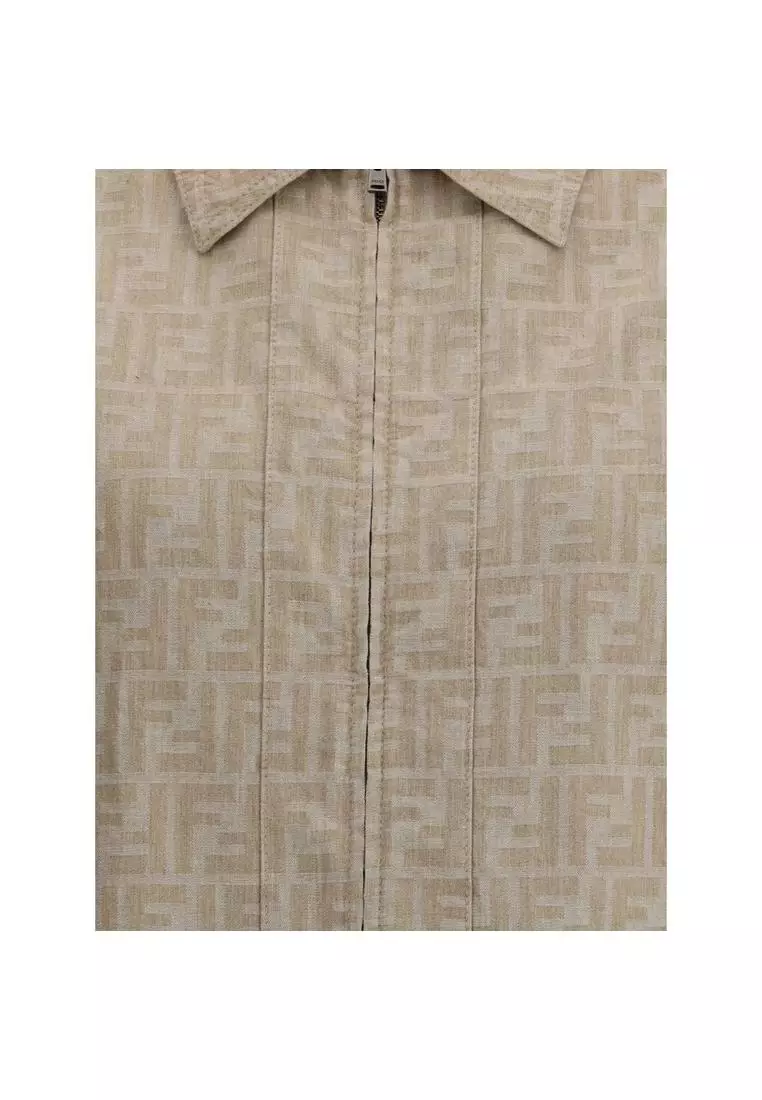 ジャケット FENDI FF beige chambray jacket Buy Fendi Cropped Chambray Jacket with FF Jacquard 2025