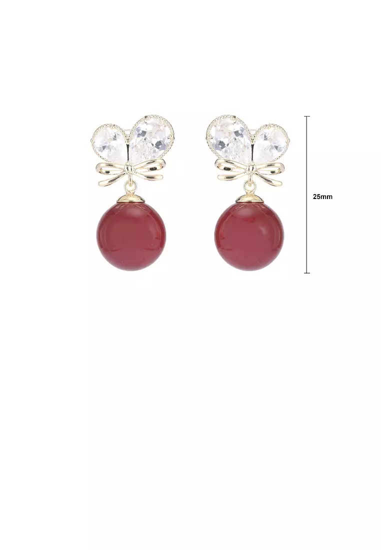 Red hot sale gold earrings