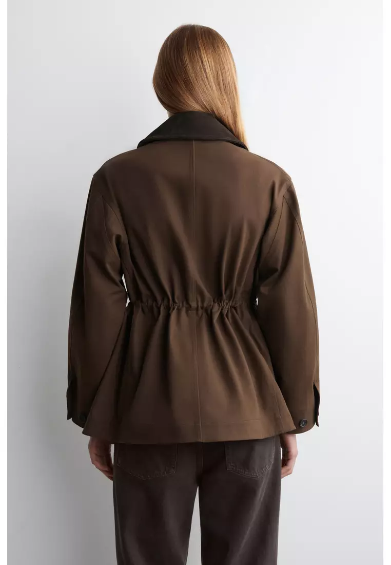 SUEDE-COLLAR FIELD JACKET