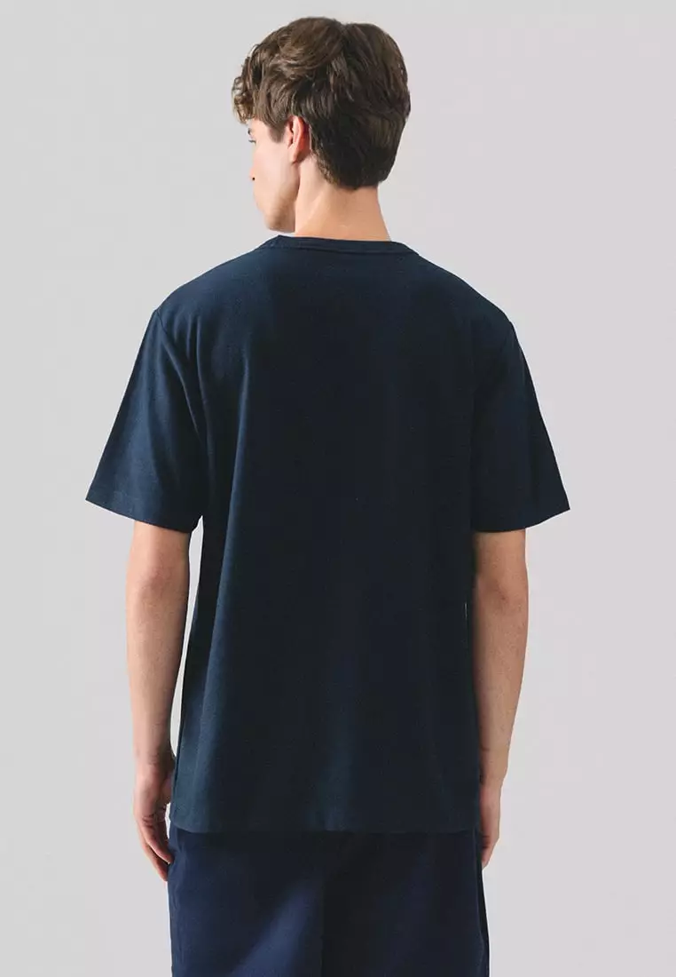 Regular Fit T-Shirt With Neck Binding Finish In Fine Ottoman